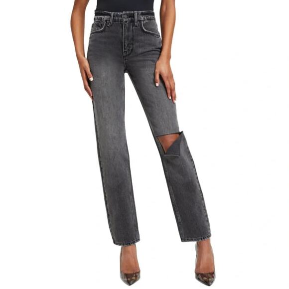 Good American Women’s 6 / 28 Good ‘90’s Icon Jeans New NWT Black Straight Leg - Picture 1 of 11